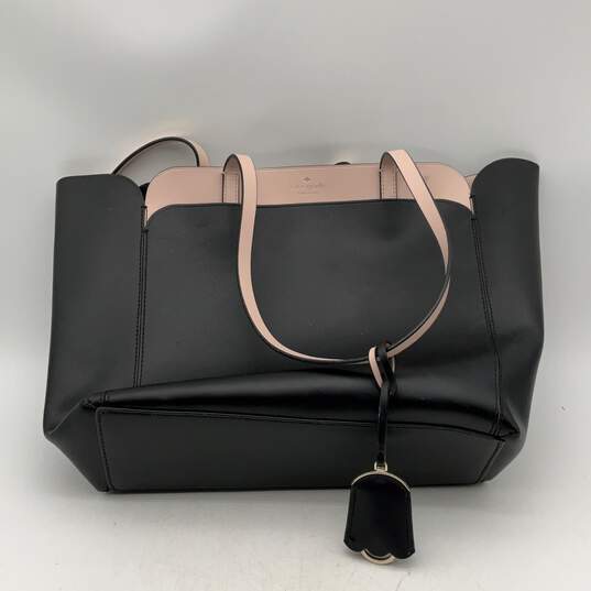 Kate Spade Womens Pink Black Inner Zipper Pocket Double Handle Tote Bag image number 1