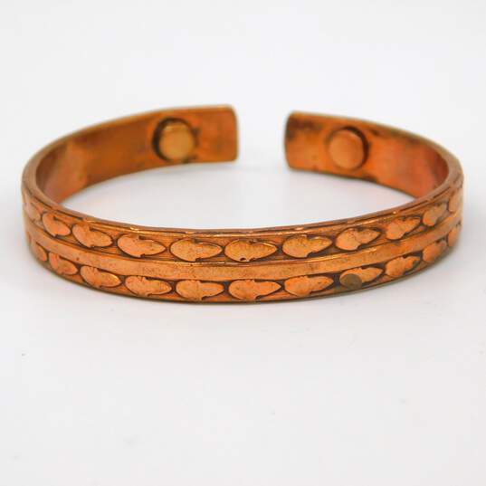 Variety Chunky Copper Cuff Bracelets 106.8g image number 3