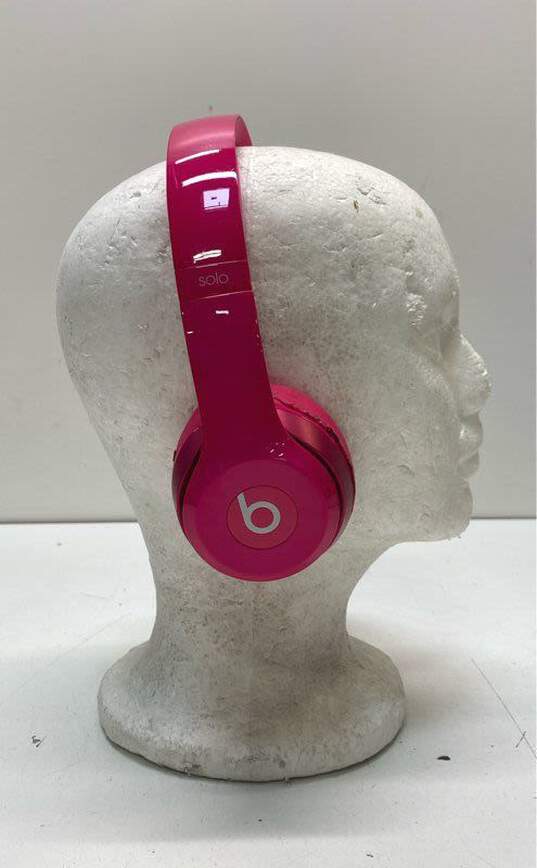 Beats Dr Dre Solo2 Wired On Ear Headphones Gloss Pink w/case IOB image number 4