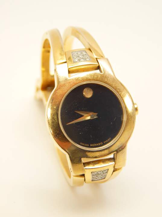 Ladies Movado Amorosa 0.18 CTTW Diamond Gold Tone Swiss Quartz Watch 37.0g image number 4