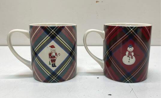 Pottery Barn Stewart Plaid Set Of 2 Mugs Multicolor image number 4