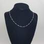 14k White Gold Station Necklace 3.2g image number 1