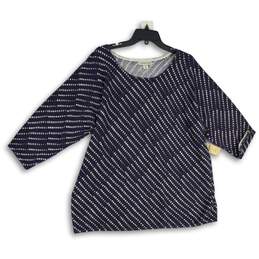 NWT Coldwater Creek Womens Navy White Polka Dot Pullover Sweater Size 2X