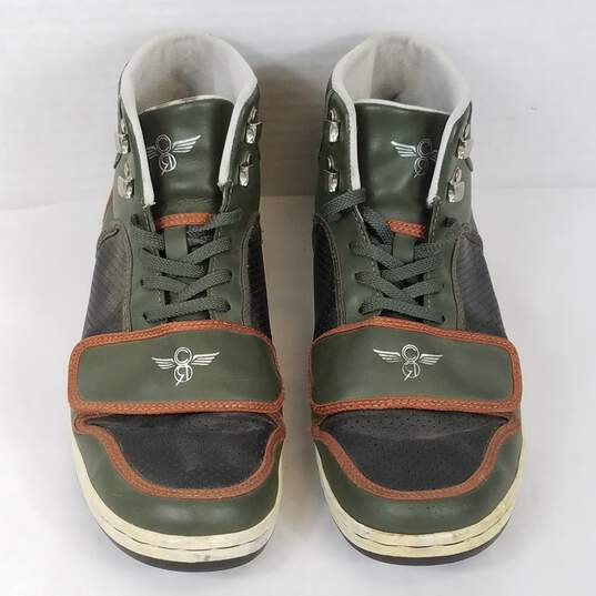 Creative Recreation Shoes  Men's  High Top Sneaker Men's Size 10  Color Green Black Tan  Multicolor image number 6