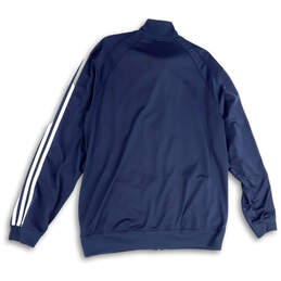 Mens Blue White Mock Neck Pockets 3 Striped Full-Zip Track Jacket Size XL alternative image