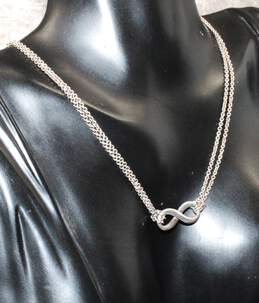 Tiffany & Co. Sterling Silver Infinity Double Strand Cable Chain 16" Necklace