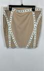 NWT Haute Hippie Womens Beige Abstract Chain Midi Straight & Pencil Skirt Size L image number 2