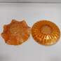 2 Vintage Orange Amber Carnival Glass Serving Plates image number 3