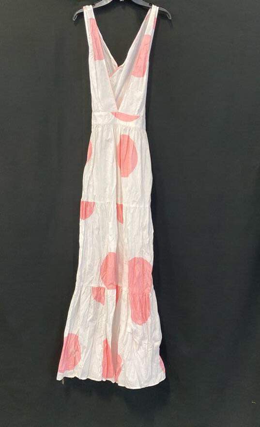 Alexandra Miro Womens White Pink Polka Dot Cotton Sleeveless Maxi Dress Size S image number 1