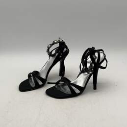 NIB Stuart Weitzman Womens Black Ankle Strap Stiletto Strappy Heels Size 5.5 alternative image
