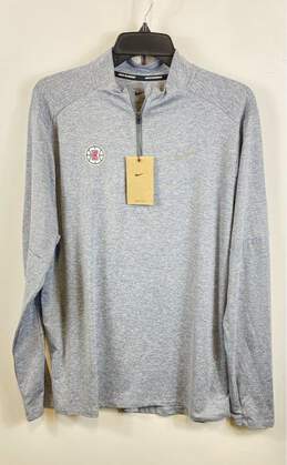 NWT Nike Mens Gray Dri-Fit Long Sleeve Quarter Zip Running T-Shirt Size Large