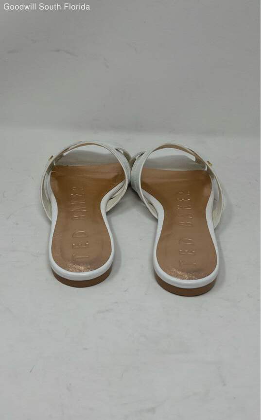 Ted Baker Womens Zelania White Leather Slip-On Flat Slide Sandals Size EUR 38 image number 4