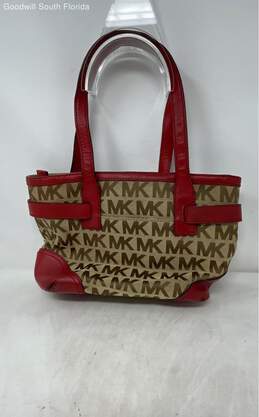 Michael Kors Womens Light Brown Dark Red Tote Handbag alternative image