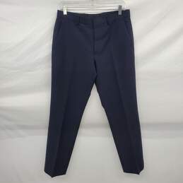 Authenticated Burberry London Navy Wool Blend Dress Pants Men's Size 46