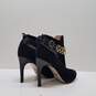 Badgley Mischka  Black Gold Suede Ankle Booties Women's Size 8M image number 4