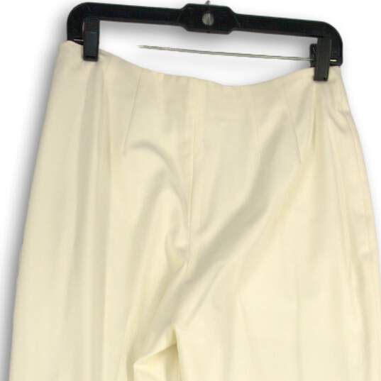 Talbots Womens Off White Flat Front Side Zip Ankle Pants Size 10P image number 4