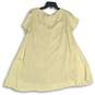 NWT Shore Womens Metallic Gold Cream Shimmer Short Sleeve Swing Mini Dress Sz S image number 2
