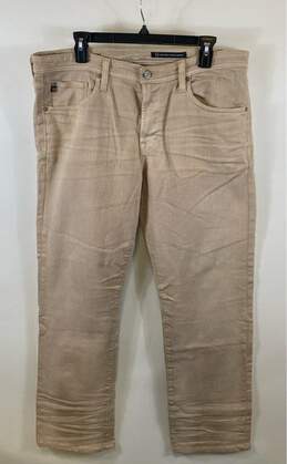 AG Adriano Goldschmied Protégé Womens Beige High Rise Straight Jeans Size 36