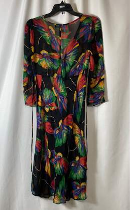 Betsey Johnson Womens Multicolor Floral V-Neck Mesh Midi Sheath Dress Size Small alternative image