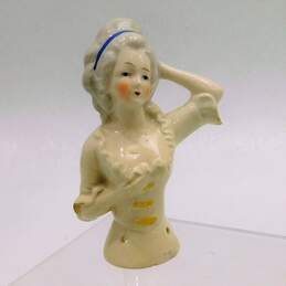 Vintage Porcelain Bisque Victorian Lady Pin Cushion Half Dolls alternative image