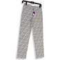 NWT Womens White Black Abstract Flat Front Pockets Ankle Pants Size 0 image number 1