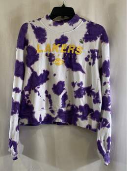 NWT Junk Food Womens White Tie Dye Los Angeles Lakers NBA Sweatshirt Size M