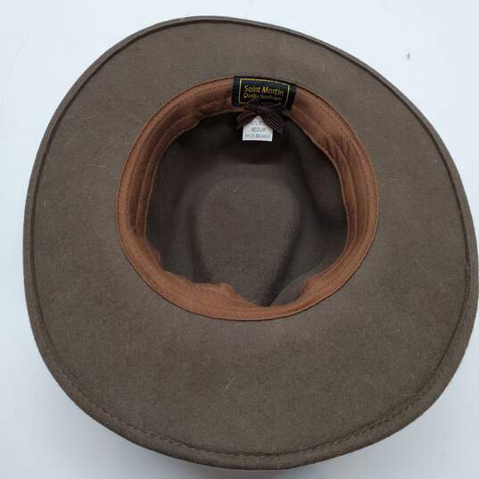 Saint Martin Quality Headwear Brown Wool Fedora Hat Size Medium image number 2