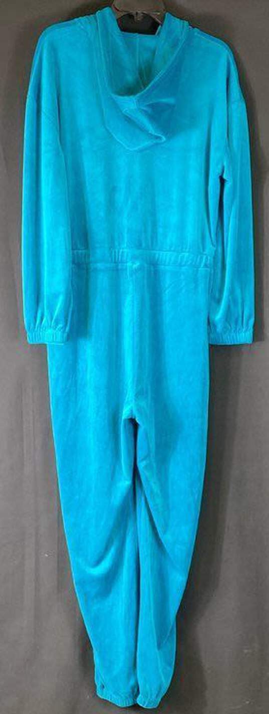 Juicy Couture Blue Velvet-Like Hooded Jump Suit - Size Large image number 2