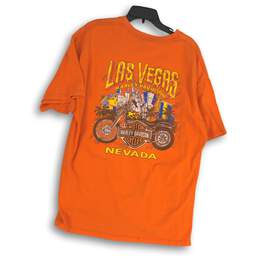Harley Davidson Mens T-Shirt Crew Neck Short Sleeve Orange Graphic Print Size XL alternative image