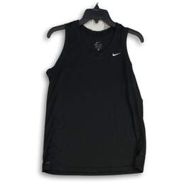 Nike Womens Black Dri-Fit Round Neck Sleeveless Activewear Tank Top Size L