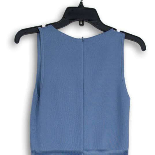 Michael Kors Womens Blue Sleeveless Scoop Neck Back Zip A-Line Dress Size S image number 4