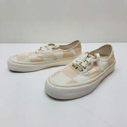 Vans Women's Cream/White Authentic SF Big Check Ultracush Shoes Size 5.5
