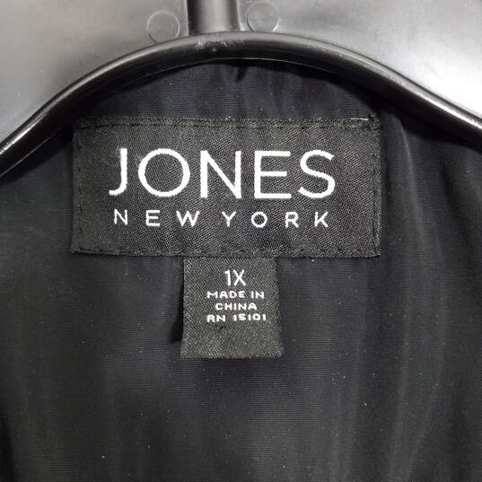 Jones New York Women's Black Quilted Hooded Jacket Size 1X image number 3