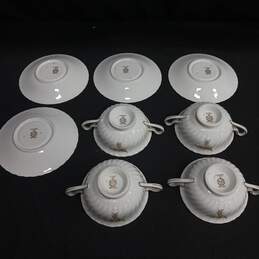 8pc Set of Minton Golden Fern Soup Bowls & Saucers alternative image