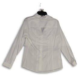 NWT Womens White Spread Collar Long Sleeve Button-Up Shirt Size Medium alternative image