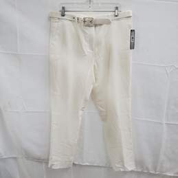 Tahari Arthur S Levine Ivory Belted Pants NWT Size 12