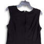 Womens Black Round Neck Sleeveless Back Zip Short Sheath Dress Size 10 image number 4