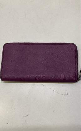 Coach Cross Grain Leather Zip Around Wallet Purple alternative image