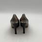 Authentic Gucci Womens Silver Leather Stiletto Pump Heels Size 9.5B/COA image number 5