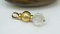 14K Yellow Gold Quartz Carved Chinese Characters Ball Beaded Pendant 2.8g image number 4