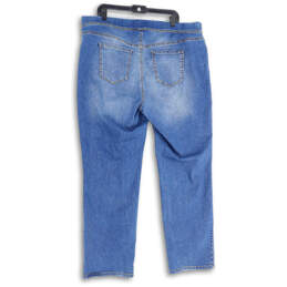 Womens Blue Denim Medium Wash Flat Front Pull-On Jegging Jeans Size 18W alternative image
