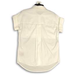 NWT Philosophy White Womens Spread Collar Short Sleeve Button-Up Shirt Size XS alternative image