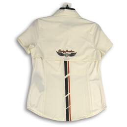 NWT Harley-Davidson Motorclothes Womens White Short Sleeve Button-Up Shirt Sz S alternative image
