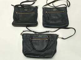 Kate Spade Assorted Lot of 3 Black Leather Bags