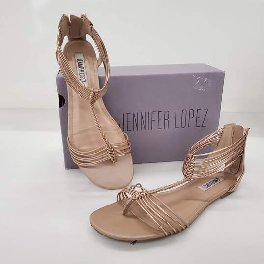 Jennifer Lopez Women's Farrah Metallic Bronze Strappy Sandals Size 9 image number 1