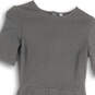 NWT Womens Gray Short Sleeve Ruffle Back Zip Mini Dress Size Medium image number 3