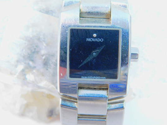 Movado Swiss 3 Jewels Sapphire Crystal Silver Tone Women's Dress Watch 86.2g image number 1