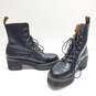Dr. Martens LEONA Smooth Leather Women's Heeled Boots Black Size8 image number 1