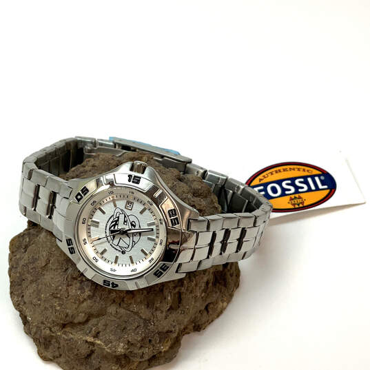 NWT Designer Fossil PR-5339 Silver-Tone Round Date Dial Analog Wristwatch image number 1