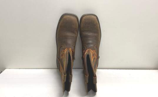 Herman Survivor Men's Steel Toe Brown Leather Western Boots Sz. 8 image number 5